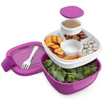 Recipiente de salada Bentgo All-in-One grande com molho Cont Purple