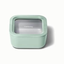 Recipiente de vidro de alcaravia de 1,04 L para armazenamento de alimentos revestido de cerâmica