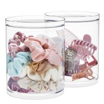 Recipiente empilhável de plástico transparente StorI Bella Tall Scrunchie Holder (conjunto de 2)