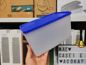 Recipiente Espaçoso de 3 Litros com Tampa Azul Levemente Translúcida