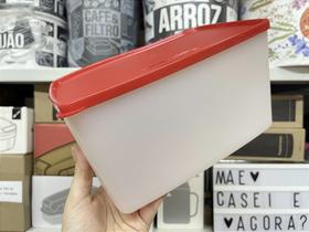Recipiente Espaçoso de 3 Litros com Tampa Vermelha Translúcida - Tupperware