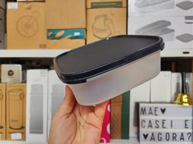 Recipiente Modular Quadrado 1,2L Transparente com Tampa Preta Recipiente Modular Quadrado 1,2L Transparente com Tampa Preta