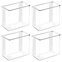 Recipiente organizador de armazenamento MDesign Adhesive Mount, pacote com 4 Recipiente organizador de armazenamento MDesign Adhesive Mount, pacote com 4