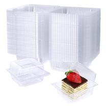Recipiente para alimentos Jizvxe, pacote com 100 unidades, plástico transparente, 5,1 x 4,7 x 2,8 cm com tampa