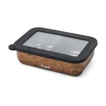 Recipiente para Armazenamento de Alimentos S'well Bento Box à Prova de Vazamentos com Acabamento em Madeira Teca Recipiente para Armazenamento de Alimentos S'well Bento Box à Prova de Vazamentos com Acabamento em Madeira Teca