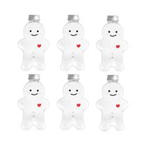 Recipiente Para Bebidas Em Forma De Homem De Gengibre 2-10PC Garrafa Plástica Selada Para Festa De