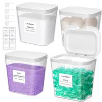 Recipiente para cápsulas de lavanderia Lifewit, pacote com 4 etiquetas e colheres Recipiente para cápsulas de lavanderia Lifewit, pacote com 4 etiquetas e colheres