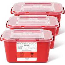 Recipiente para Objetos Cortantes Alcedo 3 Unidades de 3,8 Litros Grau Médico