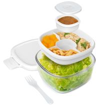 Recipiente para salada Bentgo Glass All-in-One, grande, 1800mL, branco Recipiente para salada Bentgo Glass All-in-One, grande, 1800mL, branco