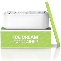Recipiente para sorvete BALCI 2L com tampas de silicone e colher verde Recipiente para sorvete BALCI 2L com tampas de silicone e colher verde