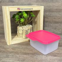 Recipiente Tupperware Basic Line 500 ml - Transparente e Rosa