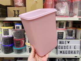 Recipiente Tupperware Refri Line Quadrado 2,2 Litros Rosa Claro