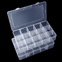 Recipientes de armazenamento Benbilry 15 Grids Clear Plastic, pacote com 2
