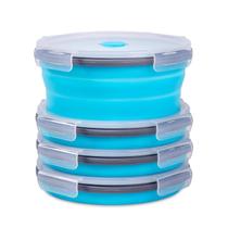 Recipientes de armazenamento de alimentos Annaklin 1200 ml (conjunto de 4) azuis