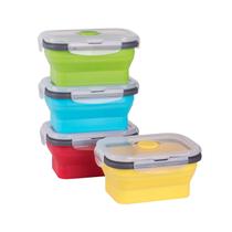 Recipientes de armazenamento de alimentos Annaklin dobráveis 350mL (conjunto de 4) Recipientes de armazenamento de alimentos Annaklin dobráveis 350mL (conjunto de 4)