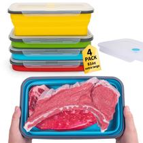 Recipientes de armazenamento de alimentos Annaklin XXL 2400mL, pacote com 4 Recipientes de armazenamento de alimentos Annaklin XXL 2400mL, pacote com 4