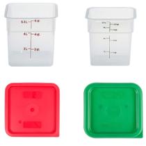 Recipientes de armazenamento de alimentos Cambro 4L e 6L com tampas, pacote com 2