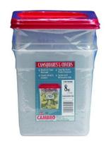Recipientes de armazenamento de alimentos Cambro, conjunto de 2 quadrados de 8 litros com tampas