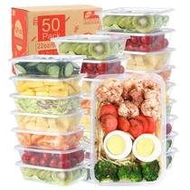 Recipientes de armazenamento de alimentos Ensbelei 650 ml com tampas herméticas x50 Recipientes de armazenamento de alimentos Ensbelei 650 ml com tampas herméticas x50