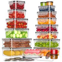 Recipientes de armazenamento de alimentos KEMETHY 36 peças sem BPA com tampas Recipientes de armazenamento de alimentos KEMETHY 36 peças sem BPA com tampas