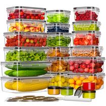 Recipientes de armazenamento de alimentos KEMETHY 44 peças sem BPA com tampas Recipientes de armazenamento de alimentos KEMETHY 44 peças sem BPA com tampas