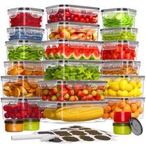 Recipientes de armazenamento de alimentos KEMETHY 44 unidades herméticas sem BPA Recipientes de armazenamento de alimentos KEMETHY 44 unidades herméticas sem BPA