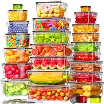 Recipientes de armazenamento de alimentos KEMETHY 50 unidades herméticas sem BPA Recipientes de armazenamento de alimentos KEMETHY 50 unidades herméticas sem BPA