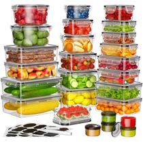 Recipientes de armazenamento de alimentos KEMETHY 52 unidades herméticas sem BPA Recipientes de armazenamento de alimentos KEMETHY 52 unidades herméticas sem BPA