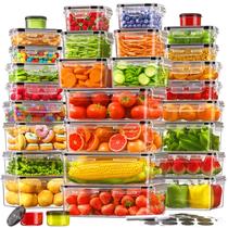 Recipientes de armazenamento de alimentos KEMETHY 60 unidades herméticas sem BPA Recipientes de armazenamento de alimentos KEMETHY 60 unidades herméticas sem BPA