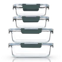 Recipientes de armazenamento de alimentos M MCIRCO Glass 2260mL e 1040mL 4 unidades