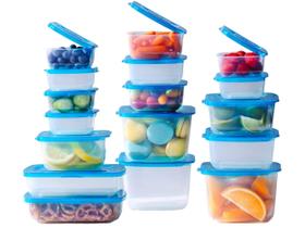 Recipientes de armazenamento de alimentos MR. LID Premium anexados, pacote com 17 Recipientes de armazenamento de alimentos MR. LID Premium anexados, pacote com 17