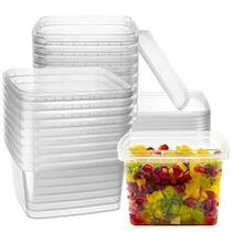 Recipientes de armazenamento de alimentos NYHI 500mL Square Clear, pacote com 20 Recipientes de armazenamento de alimentos NYHI 500mL Square Clear, pacote com 20