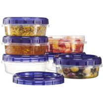 Recipientes de armazenamento de alimentos PLASTICPRO Twist Cap 240 mL, pacote com 6 Recipientes de armazenamento de alimentos PLASTICPRO Twist Cap 240 mL, pacote com 6