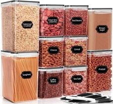 Recipientes de armazenamento de alimentos PRAKI Large Hertight, 10 unidades com tampas Recipientes de armazenamento de alimentos PRAKI Large Hertight, 10 unidades com tampas