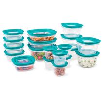 Recipientes de armazenamento de alimentos Rubbermaid 38 peças transparentes/azuis Recipientes de armazenamento de alimentos Rubbermaid 38 peças transparentes/azuis