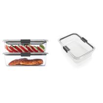 Recipientes de armazenamento de alimentos Rubbermaid Brilliance 2x2,3L com tampas Recipientes de armazenamento de alimentos Rubbermaid Brilliance 2x2,3L com tampas