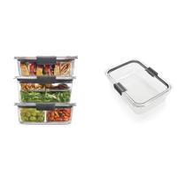 Recipientes de armazenamento de alimentos Rubbermaid Brilliance, conjunto de 3