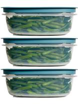 Recipientes de armazenamento de alimentos Rubbermaid Easy Find Lids 9 xícaras x3 Recipientes de armazenamento de alimentos Rubbermaid Easy Find Lids 9 xícaras x3