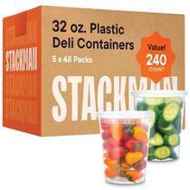 Recipientes de armazenamento de alimentos Stack Man 32 onças (240 conjuntos) com tampas