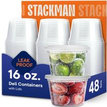Recipientes de armazenamento de alimentos Stack Man 48 conjuntos de 480 ml com tampas