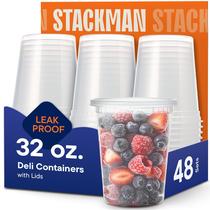 Recipientes de armazenamento de alimentos Stack Man 48 conjuntos de 950 ml com tampas