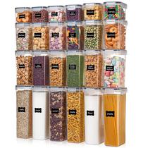 Recipientes de armazenamento de alimentos Vtopmart Airtight 24 unidades com tampas sem BPA Recipientes de armazenamento de alimentos Vtopmart Airtight 24 unidades com tampas sem BPA