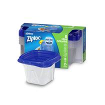 Recipientes de armazenamento de alimentos Ziploc Meal Prep, reutilizáveis, 8 unidades Recipientes de armazenamento de alimentos Ziploc Meal Prep, reutilizáveis, 8 unidades