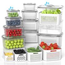 Recipientes de armazenamento de frutas damynuo, pacote com 10 unidades para geladeira com ventilação Recipientes de armazenamento de frutas damynuo, pacote com 10 unidades para geladeira com ventilação