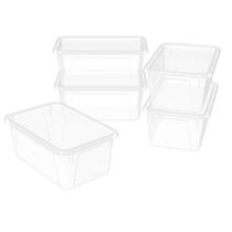 Recipientes de armazenamento de plástico Storex Small Cubby Bins, pacote com 5