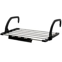 Recipientes de armazenamento doméstico 1pc toalha dobrável rack de secagem prateleiras suspensas de aço inoxidável com clipes para varanda peitoril da janela