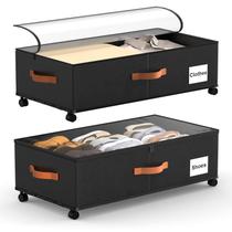 Recipientes de armazenamento embaixo da cama Eastherry 76x40x24 cm, pacote com 2 Recipientes de armazenamento embaixo da cama Eastherry 76x40x24 cm, pacote com 2
