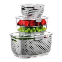 Recipientes de armazenamento LUXEAR Fresh Produce Conjunto de 3 peças sem BPA