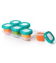 Recipientes de armazenamento OXO Tot Baby Blocks 60ml Teal Set of 6