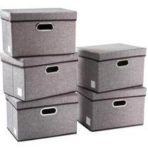 Recipientes de armazenamento PRANDOM dobráveis com tampas pacote com 5